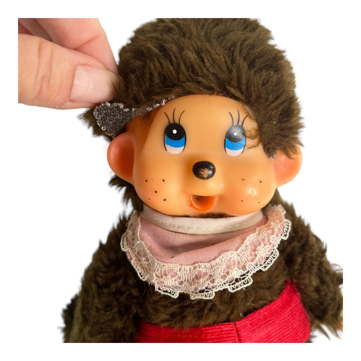 Vintage 70s Sekiguchi MONCHHICHI 7” Thumkey Plush Toy Doll Monkey