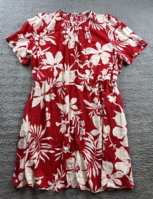 Ava & Viv Women's Plus Size 2X Short Sleeve Mini A-Line Dress Red Floral