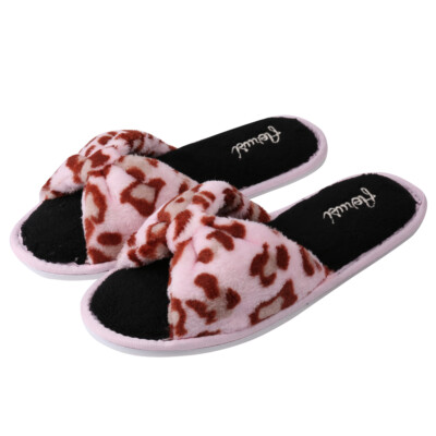 Aerosoles House Slippers Aerusi Women Cozy Leopard Bow Slide Open