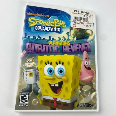 SpongeBob Square Pants Plankton's Robotic Revenge Wii Game Only No Manual