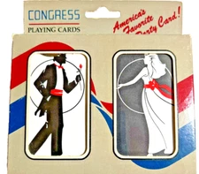 Congress Boxed 2 Deck Bridge Playing Cards ~ Formal Tuxedo & Gown ~ NEW Sealed