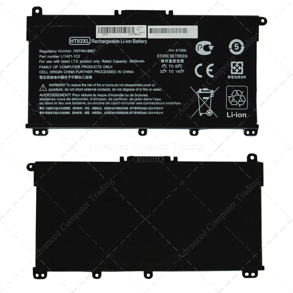 Batería HT03XL para HP Pavilion HP 340 348 G5 L11421-421 L11119-855 11.55V