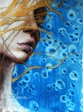 ORIGINAL ACRYLIC PAINTING CONTEMPORARY fine ART fantasy POP SURREALFIGURATIVE