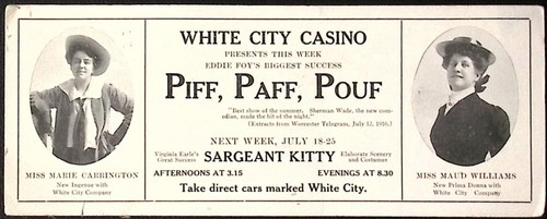 1920s White City Casino Piff Paff Pouf Sargeant Kitty Ink Blotter Maud Williams