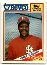 1988 TOPPS REVCO LEAGUE LEADERS VINCE COLEMAN ST. LOUIS CARDINALS #3