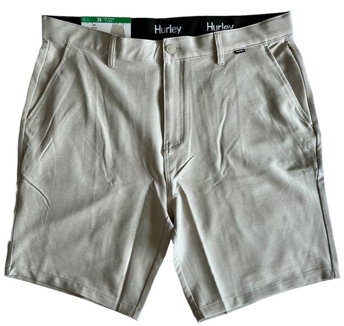 HURLEY New 36 Water Repellent Hybrid Shorts 9” Zipper Pockets Belt Loops Khakis - Picture 21 of 24