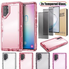 For Samsung Note10/ 10 Plus 5G Case Clear Shockproof Hard Cover Screen Protector