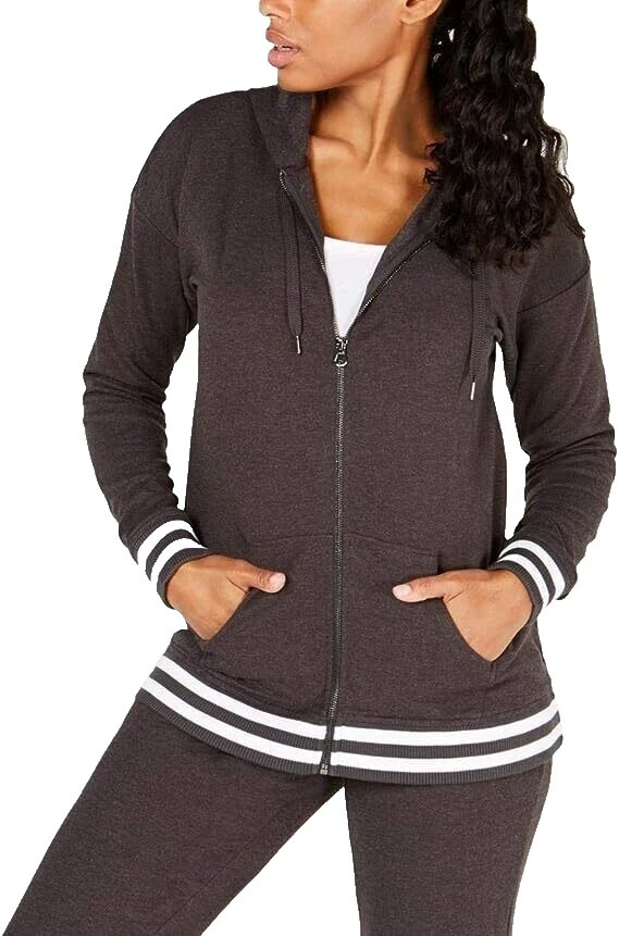 Sudaderas con capucha de rayas de spandex para Mujeres