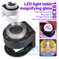 6LED 30X Magnifying Glass Lens Loupe Magnifier Handheld Coin Stamps Magnifier U