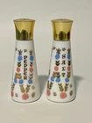 Vintage Grace Before and After Meals Salt and Pepper Shaker Set, Milk Glass