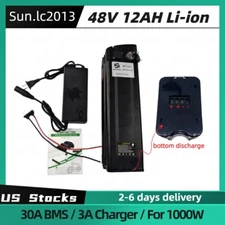48V 12Ah EBIKE Battery Pack Lithium Li-ion 30A BMS Electric Bicycle Bottom Port