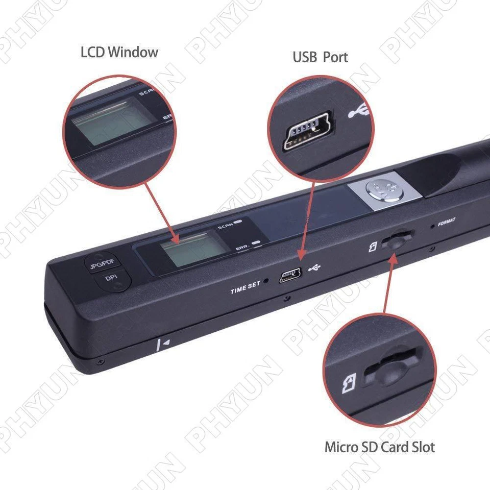 Black Portable Scanner HD 900DPI Handheld Scanner Pen Scanner 255mmx 28mmx 25mm - Image 3 of 4