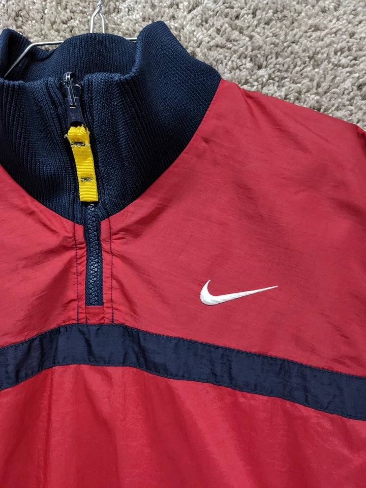 Vintage Nike Jacket Youth Large 14-16 Blue Red Yellow Reversible Swoosh Logo 90s - Image 3 of 4