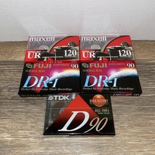 Mixed Lot Of 5 Blank Cassettes. TDK, FUJI And MAXELL New Sealed.