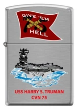 USS Harry S. Truman (CVN-75) Aircraft Carrier Zippo MIB  Brushed Chrome