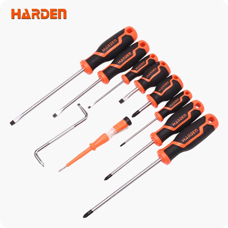 Harden Tools 10pcs Screwdriver Set Magnetic Tip Phillips & Slotted Hand Tool Kit
