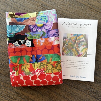Last One-A Charm of Hope Quilt Kit, Handpicked Kaffe Fassett Fabrics-Wildflowers