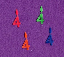 CANDLE four 4 Birthday die cuts scrapbook cards