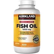 Kirkland Signature Omega 3 Fish Oil 1000 mg 400 Softgels by Kirkland