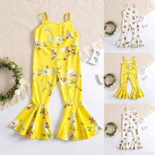 Newborn Baby Girl Outfits Clothes Halter Romper Floral Jumpsuit Bodysuit Set
