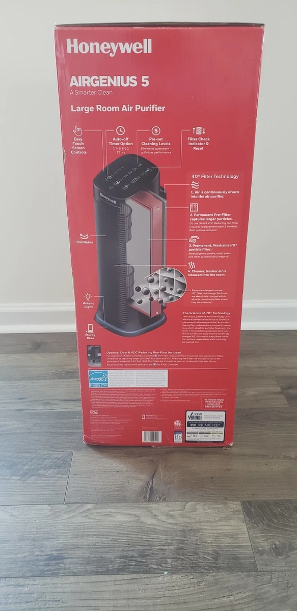 New Honeywell AirGenius 5 HFD320 Air Cleaner Purifier Odor Reducer