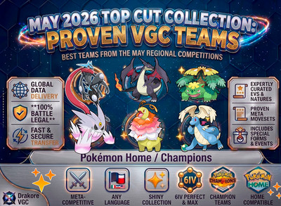 Custom Team of 6 for Pokémon Champions - Max Stat Points SP / Shiny / Pro VGC