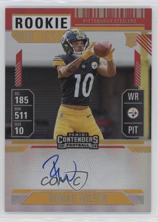 2024 Panini Contenders RPS FOTL Red Zone Ticket Roman Wilson Rookie Auto RC 3hd
