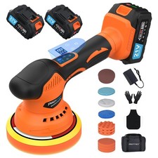 21V Cordless Car Polisher Buffer Sander Machine Polishing Pads Kit +2x Batteries