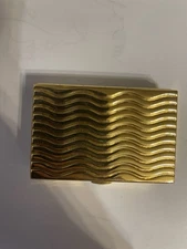 Retro Art Deco Gold Small Rectangle Pill Box w/ 2-compartments