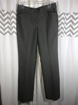 Express Editor Size 6 Stripe Charcoal Gray Flat Front Dress Pants 34'' Inseam