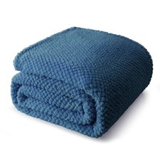 Twin Size Fuzzy Fleece Blanket for Bed 60x80 Inch Fluffy Warm Soft Jacquard B...