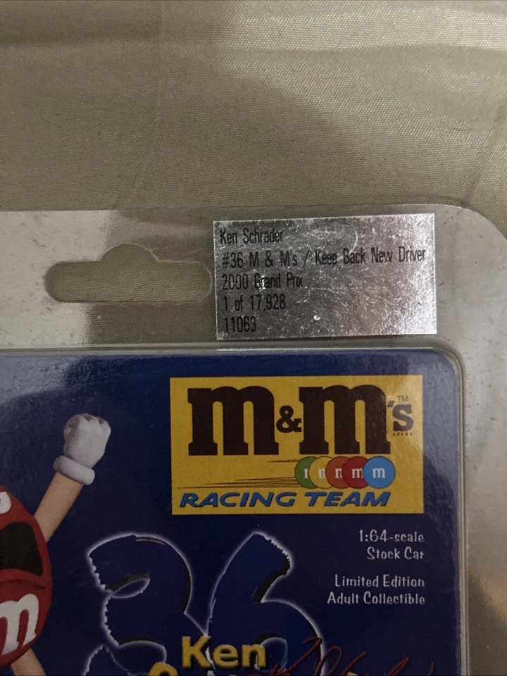 NASCAR DIECAST 1:64 Action 2000 #36 Ken Schrader M&M’s Keep Back New Driver - Image 2 of 4