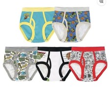 Teenage Mutant Ninja Turtles Boys Size 4 Briefs 5 Pair Cotton Underwear NEW H
