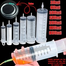 Large Capacity Syringes - 20ml to 500ml for Oil Pump and Measurement - Plastic