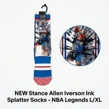Stance Allen Iverson Socks Men Lxl Hardwood Classics Nba Legends Nwt Stance Allen Iverson Socks Men Lxl Hardwood Classics Nba Legends Nwt