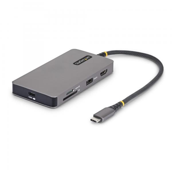 .Com adattatore multiporta usb-c con hdmi 4k 60hz, pd 140w, hub usb 10gbps, gbe, slot sd/microsd, mini dock plug-and-play per laptop dell, hp, lenovo - Immagine 3