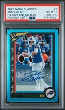 2022 Panini Classics - Josh Allen #9 P/E Significant Signatures Blue 2/2