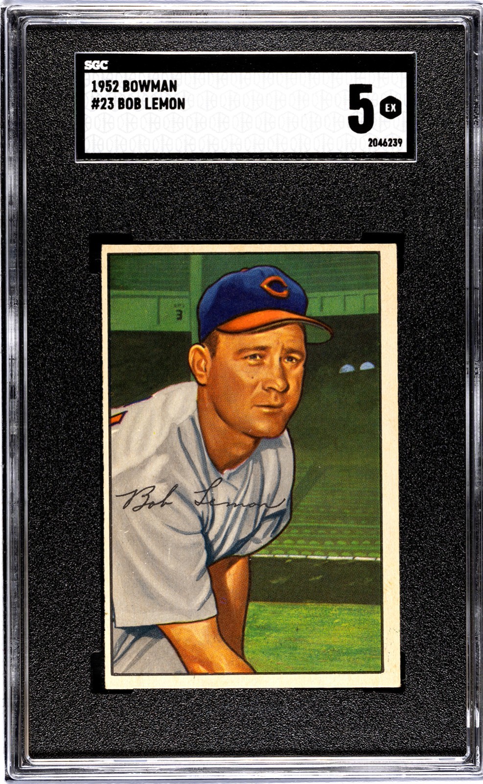 1952 Bowman BOB LEMON Cleveland Indians #23 SGC 5 EX Condition