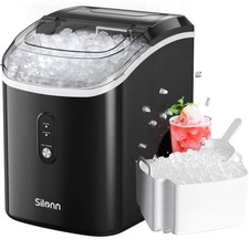 Nugget Ice Maker Countertop Silonn Chewable Pellet Ice Machine with Self-Cleanin