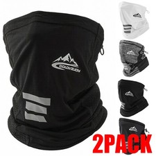 2PACK Men UV Protection Face Mask Cycling Sports Neck Gaiter Bandana Cover Scarf