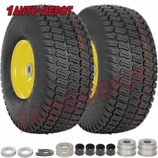 RVpunk Lawn Mower Tire 15x6.00-6 with Wheel for Riding Tractor 15x6-6 Set of 2