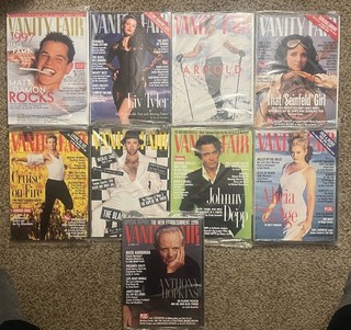 VANITY FAIR magazine Lot of 9 SEALED 1996/97 Johnny Depp Tom Cruise Matt Damon