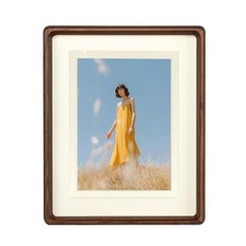 8x10 Picture Frame with 5x7/6x8 Mat - Rustic Farmhouse Walnut Wood Frame, Wal...