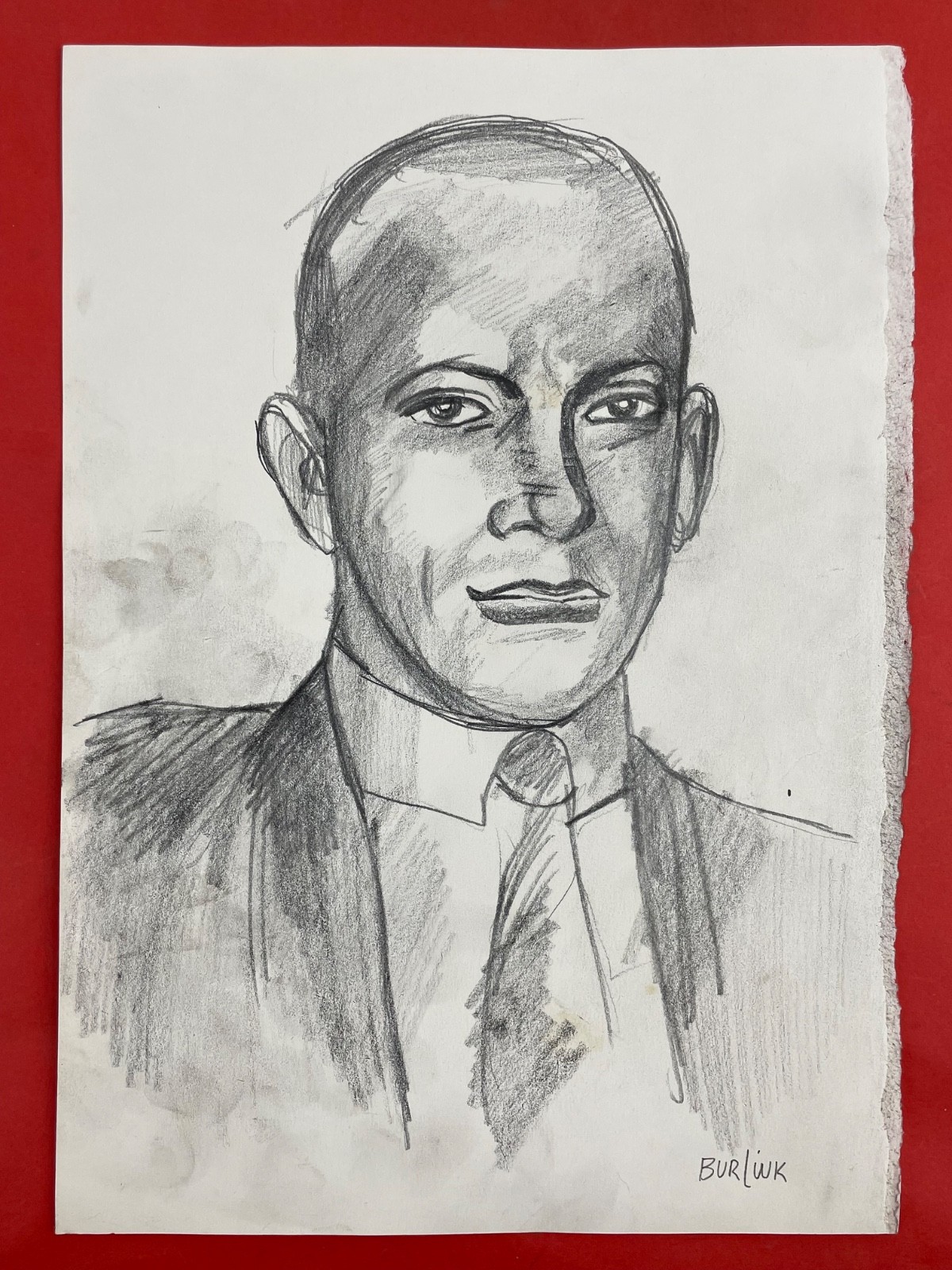 David Burliuk Drawing on paper (Handmade) signed and stamped
