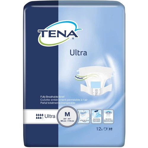 TENA Ultra Incontinence Brief M Breathable 67252 38 12 Ct