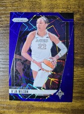 A’Ja Wilson 2024 Panini WNBA Prizm Blue Velocity Laser #86 Las Vegas Aces 