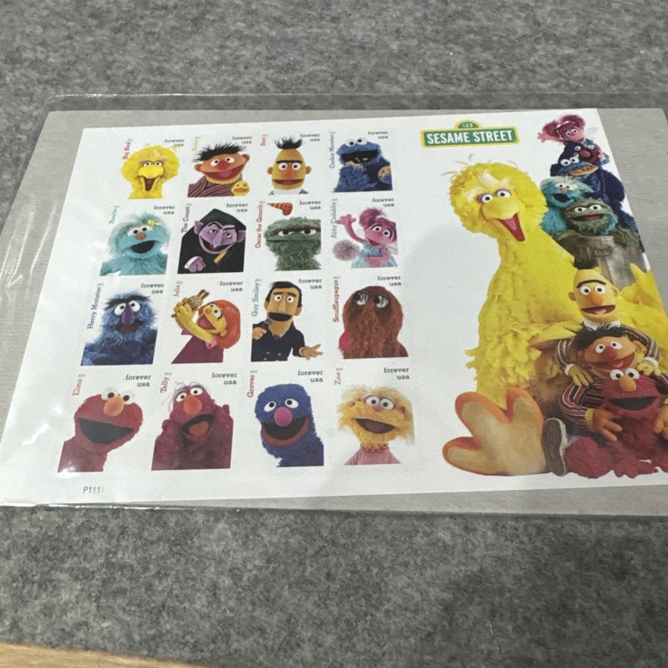 50th Anniversary US Sesame Street Sheet of 16 Forever Stamps 5394 MNH