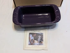 Longaberger Pottery Woven Tradition Eggplant Small Loaf Baking Dish Pan NEW!