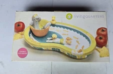 Vintage Ceramic Swimming Pool Chip and Dip Platter By Living Quarters Brand New