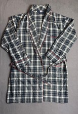Vintage Bonsoir of London Mens L Gown Dressing Gown Cotton Plaid Made in England